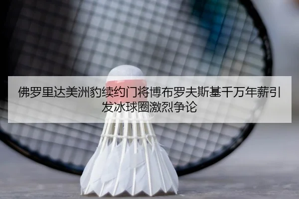 佛罗里达美洲豹续约门将博布罗夫斯基千万年薪引发冰球圈激烈争论